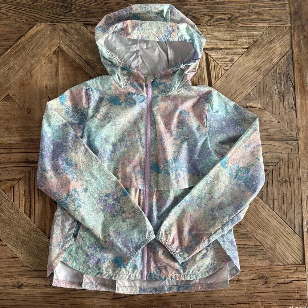 All in Motion Pastel Girls' Tie Dye Windbreaker Jacket Medium 7/8